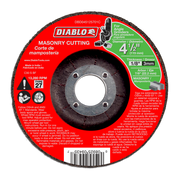 Red and black Diablo masonry cutting disc with white center arbor, labeled Type 27, 4-1/2 inch diameter.