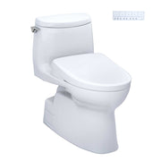 Toto Carlyle II 1G One Piece Elongated Universal Height Toilet with CEFIONTECT 1.0 GPF with Contemporary Washlet+ S7A Bidet Seat in Cotton White