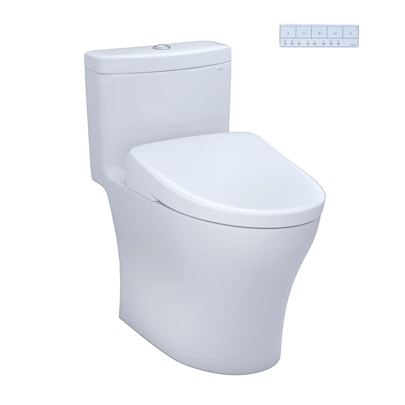 TOTO Aquia 2-Piece Elongated Toilet with S7A Bidet Seat, 1.6 GPF in Cotton White