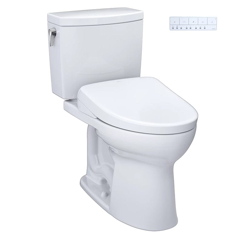 TOTO Drake 2-Piece Elongated Toilet with S7A Bidet Seat, 1.28 GPF in Cotton White