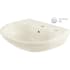 White oval ceramic bathroom sink basin with single faucet hole and CeFiONtect coating.