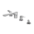 Toto GO Two-Handle Deck-Mount Roman Tub Filler Trim with Handshower, Brushed Nickel - TBG01202U#BN