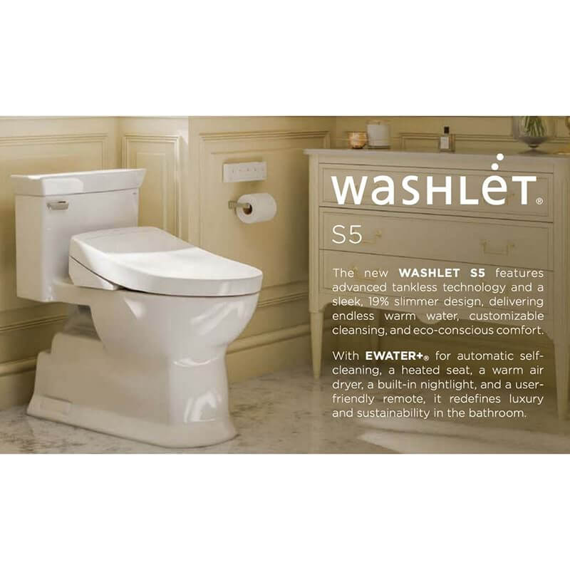 Toto S5 Washlet with Remote - Elongated in Sedona Beige