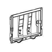 TOTO panel receiver frame with internal mechanisms and mounting points for in-wall toilet tank installation.