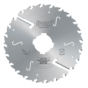 Freud 200mm circular saw blade with multiple teeth arranged around the edge and central arbor hole.