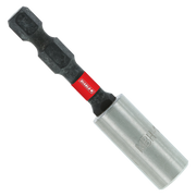 Black and gray magnetic drive bit holder with red Diablo band, hexagonal socket end, and cylindrical metal shaft.