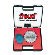 Freud SD506 6-inch Super Dado saw blade set in black carrying case with red foam insert containing blade and accessories.