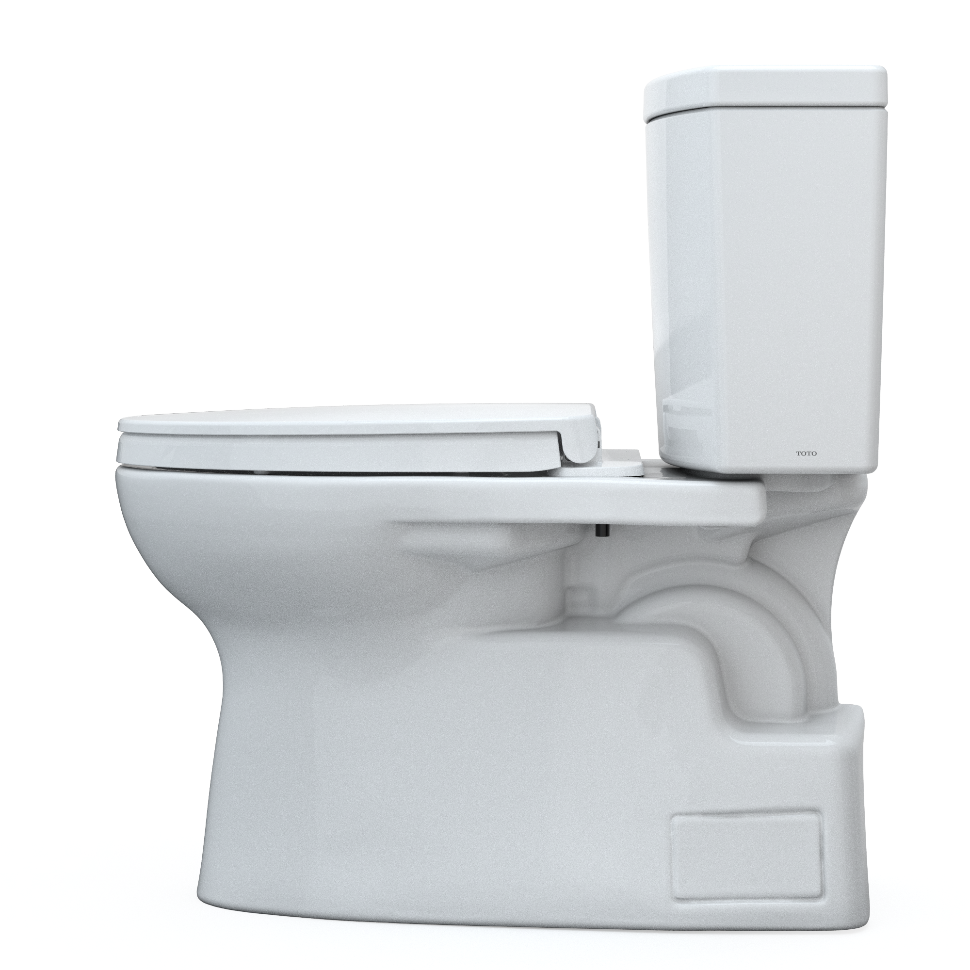 Toto Vespin II 1G Two Piece Elongated Auto Flush Washlet+ Ready Universal Height Toilet with CEFIONTECT 1.0 GPF with SS124 SoftClose Seat in Cotton White