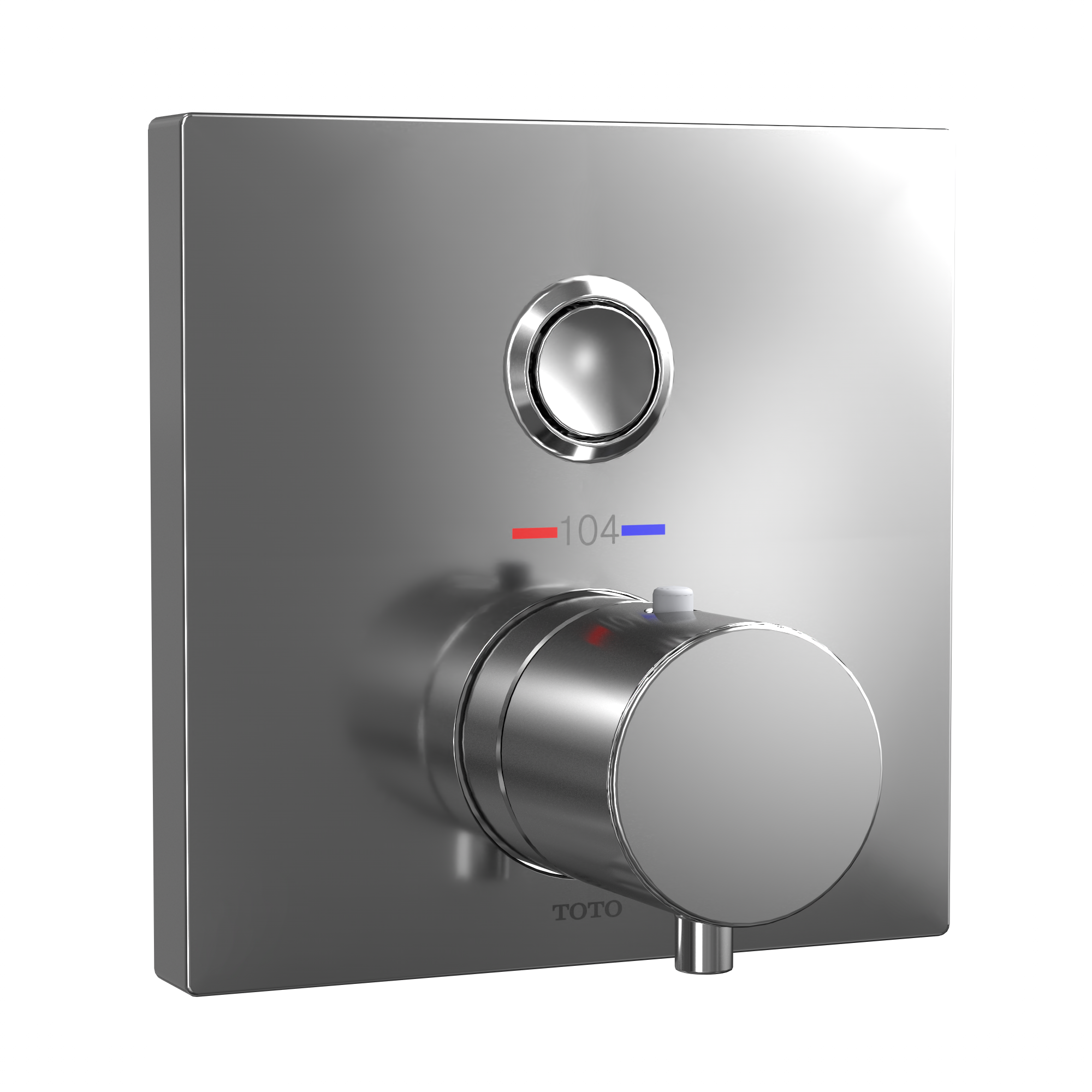 Toto Square Thermostatic Mixing Valve with One-Function Shower Trim, Polished Chrome - TBV02405U#CP