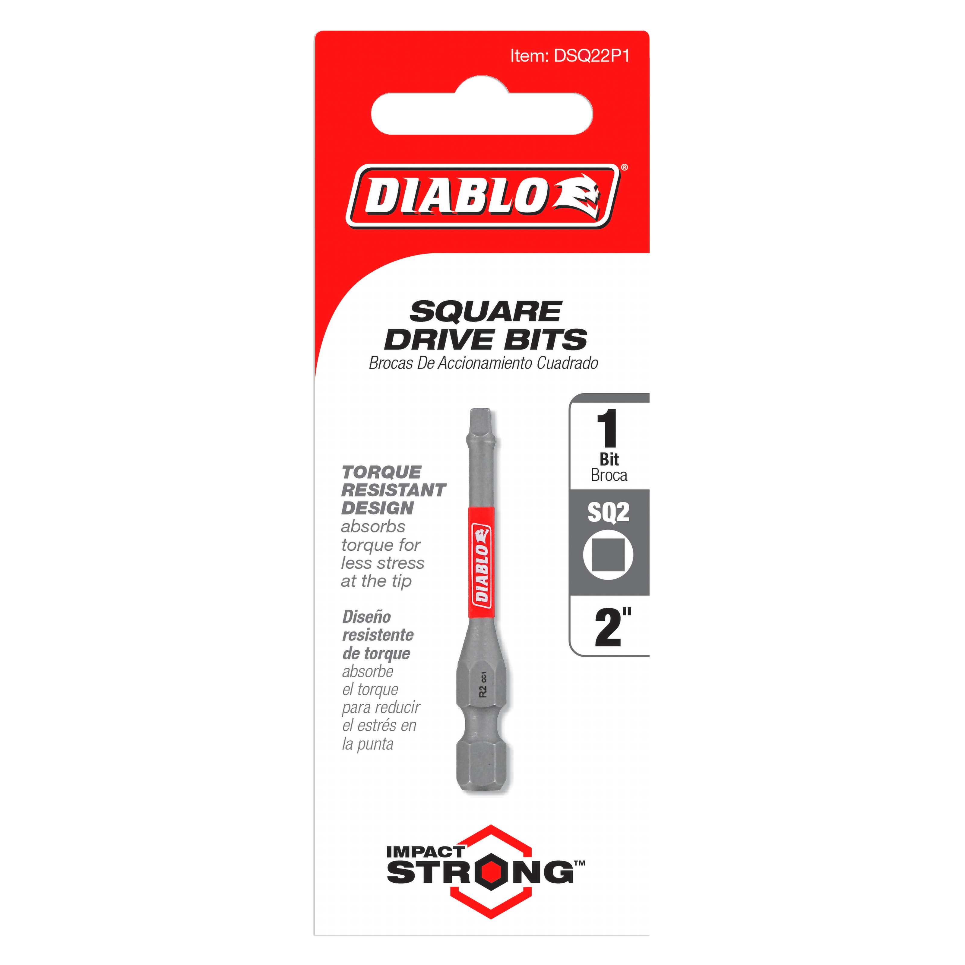 Diablo DSQ22P1 2 in. #2 Square Drive Bit