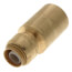 Brass push-fit reducer fitting with 1/2" and 1" connection ports.