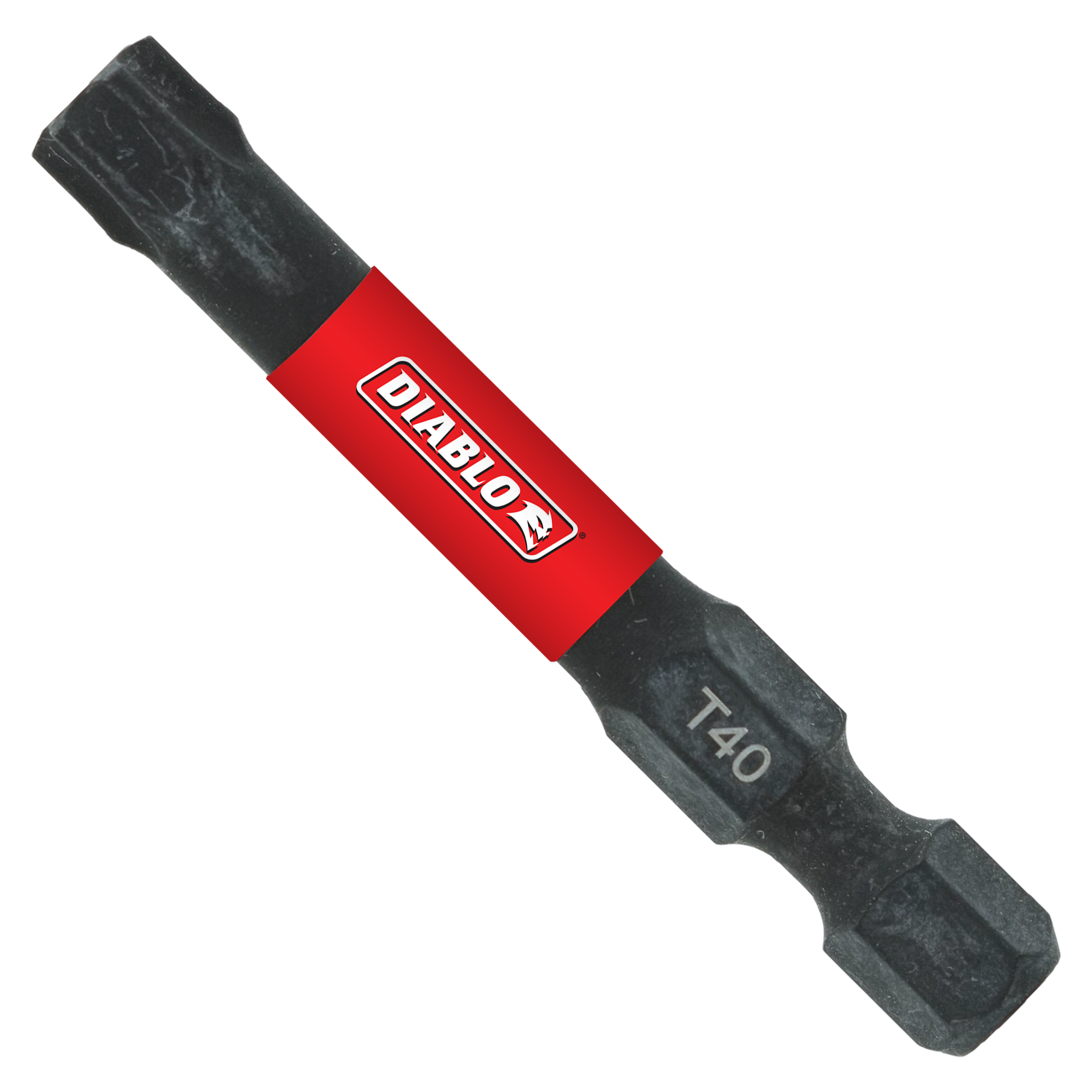 Black Diablo #40 Torx drive bit with red band and "T40" marking on shaft.