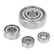 Five stainless steel ball bearings in graduated sizes with metal shields and rubber seals.