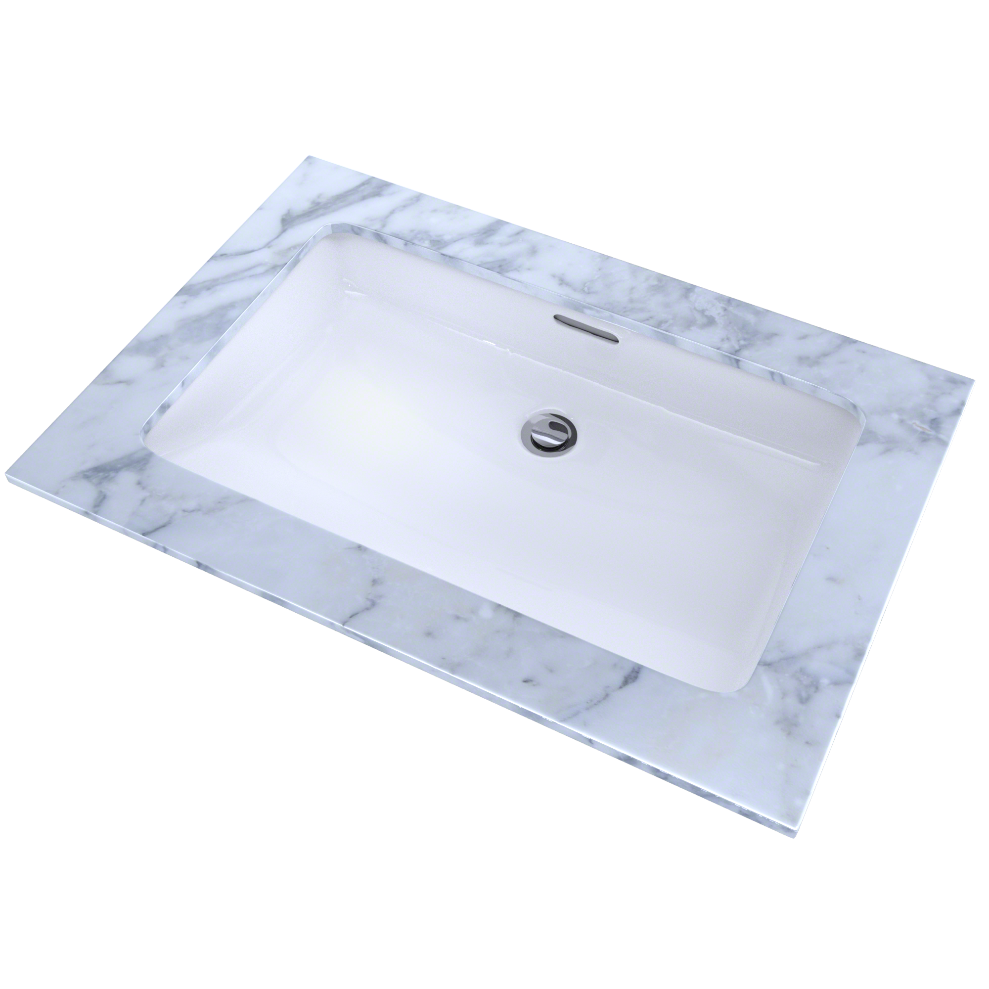Toto Rectangular Undermount Bathroom Sink with CeFiONtect: Cotton White - LT191#01
