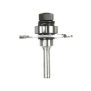Metal slotting cutter with hexagonal nut head, cylindrical body, and horizontal cutting blade attached to shaft.
