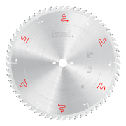 Freud 305mm circular saw blade with teeth around perimeter, center mounting holes, and red Freud logo markings on silver stee