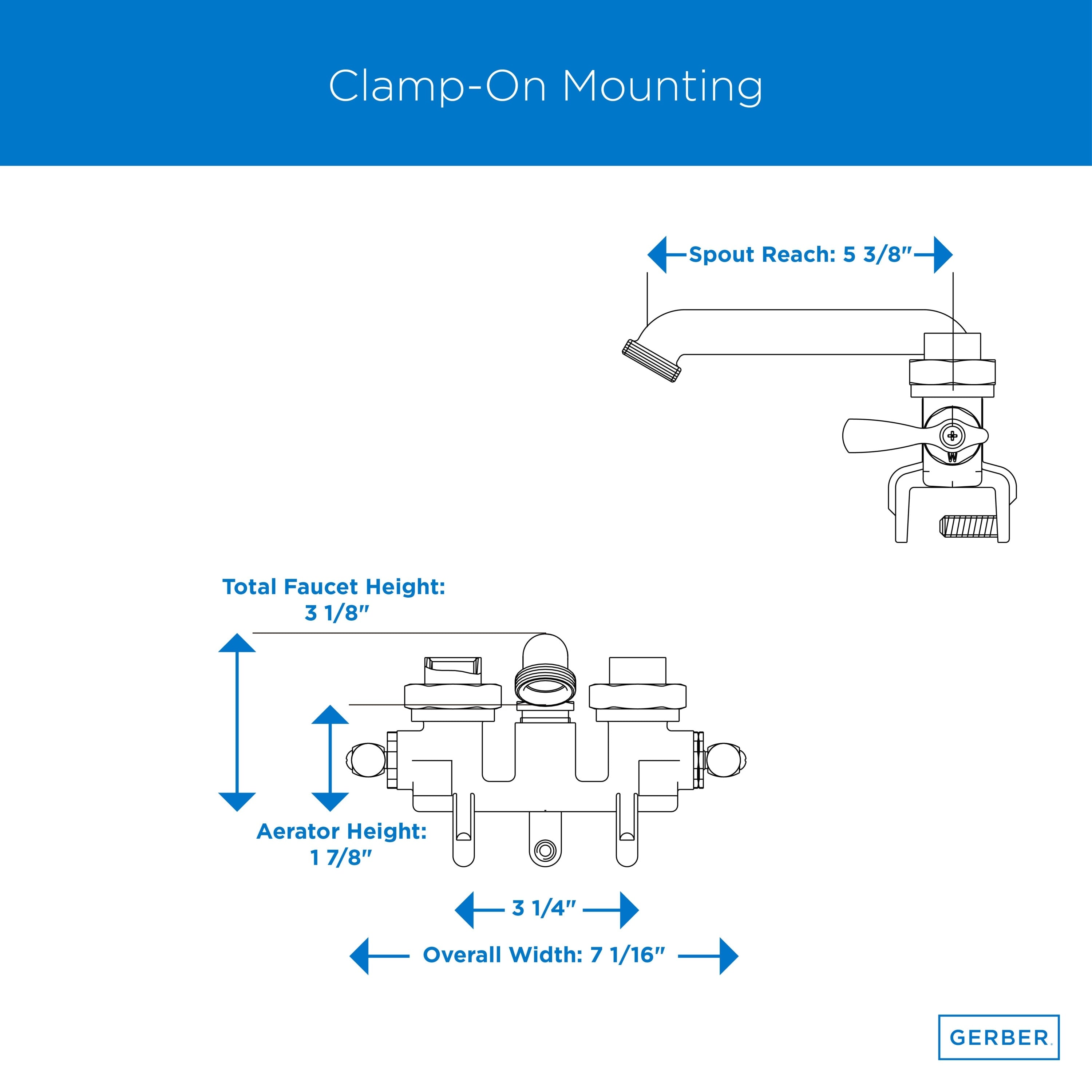 Gerber 49-530 Clamp On Laundry Faucet 1/2 Inch IPS Sweat