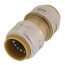 3/4" brass push coupling with nickel-plated steel grip ring and white ferrule.