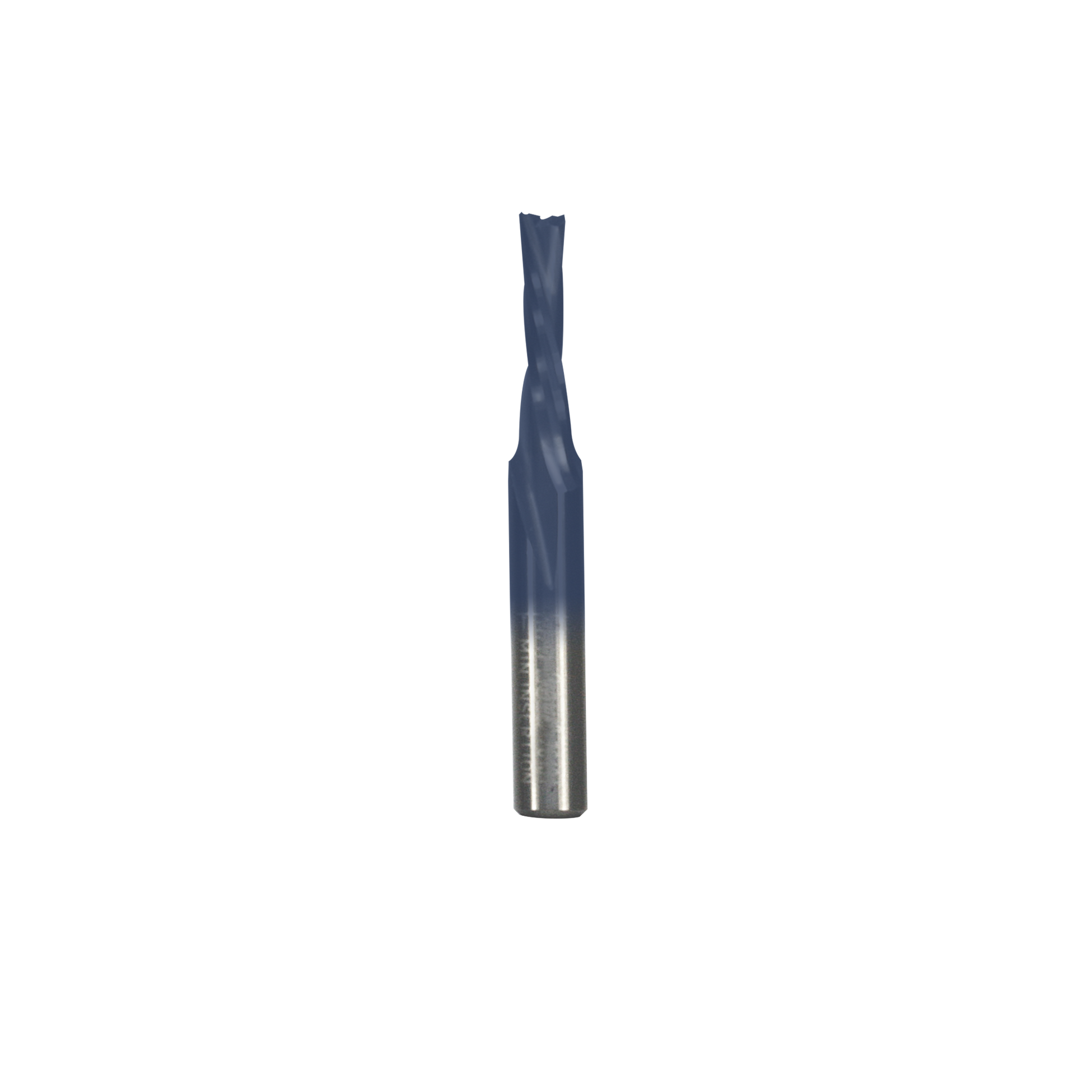 Freud 3/16" down spiral bit with dark blue upper shaft and metallic lower shaft on white background.