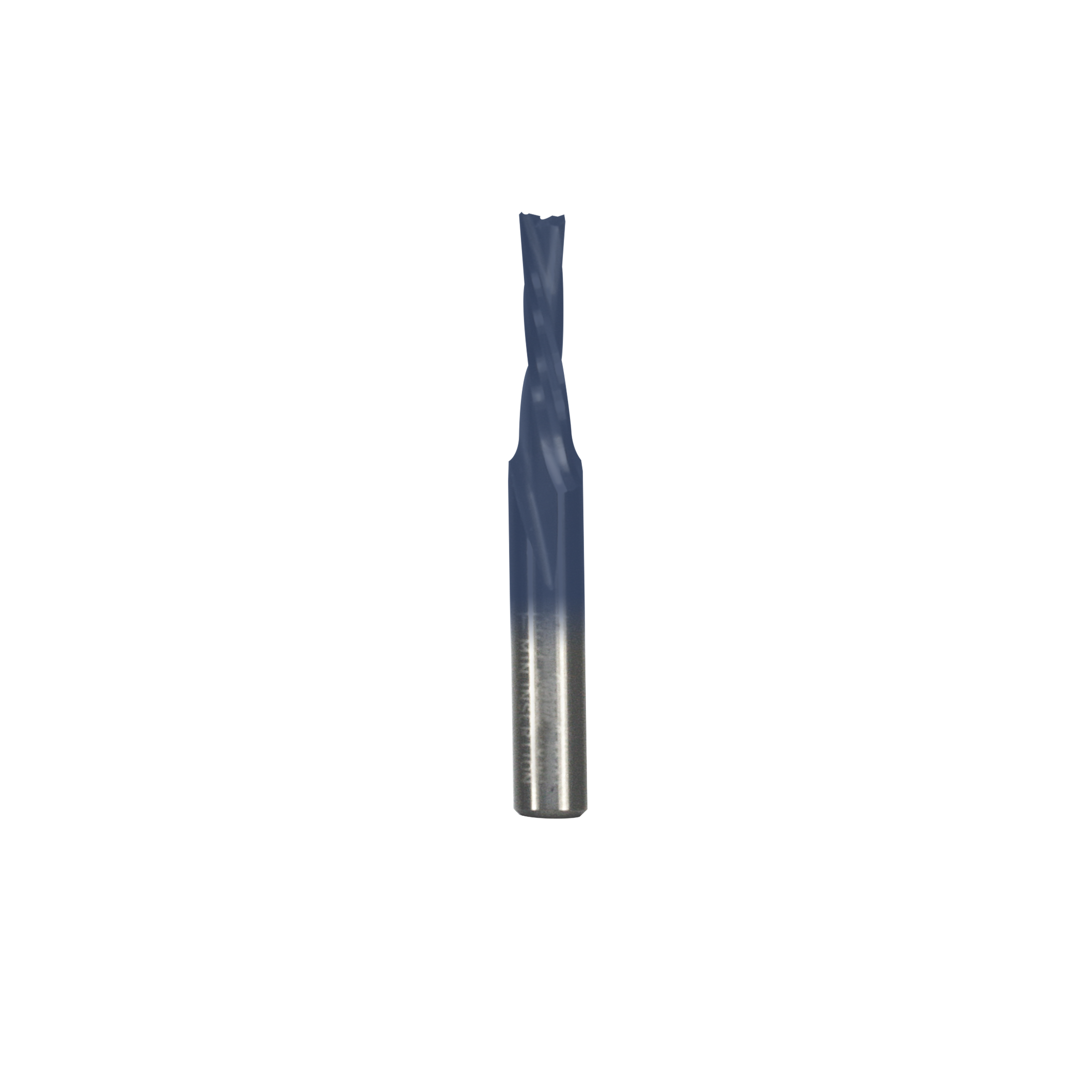 Freud 3/16" down spiral bit with dark blue upper shaft and metallic lower shaft on white background.