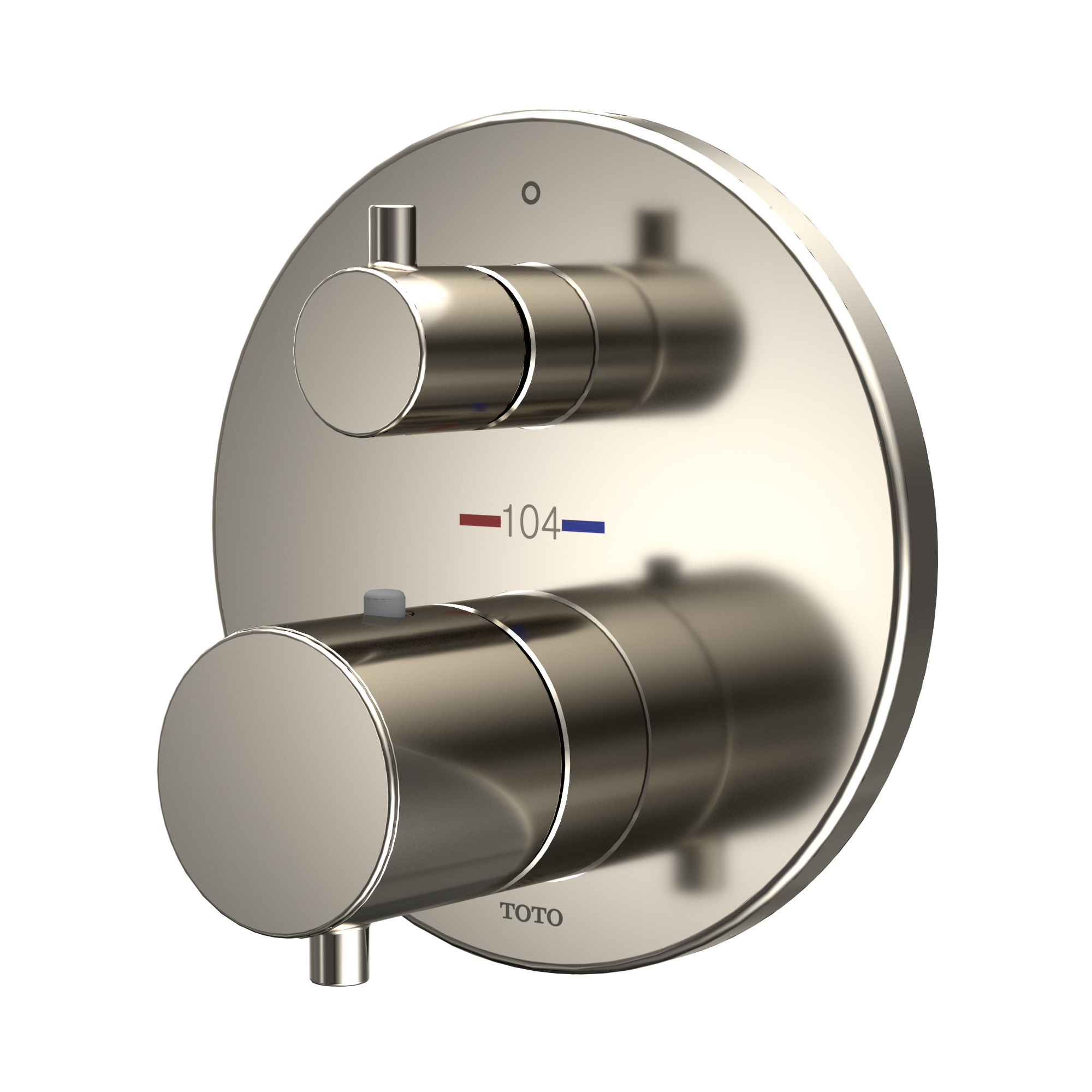 Toto Round Thermostatic Mixing Valve With Volume Control Shower Trim, Polished Nickel