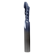 Single compression router bit with spiral flute design and cylindrical shank, shown against white background.