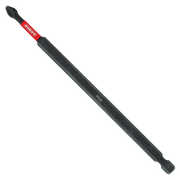 Black Phillips #2 drive bit with red Diablo band and black grip shaft, 6 inches long.