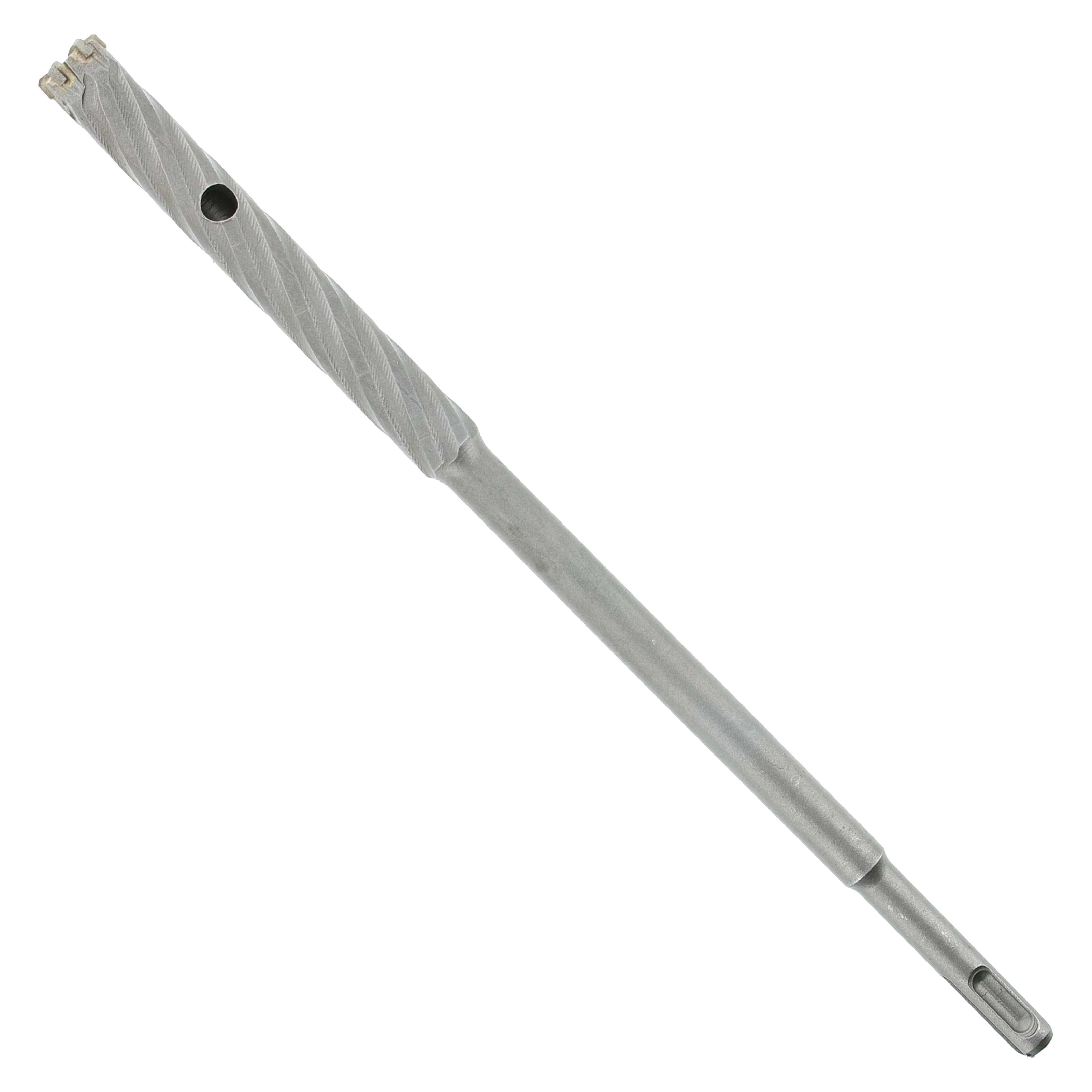 Silver metal SDS-Plus rebar cutter bit with fluted cutting head and cylindrical shank.