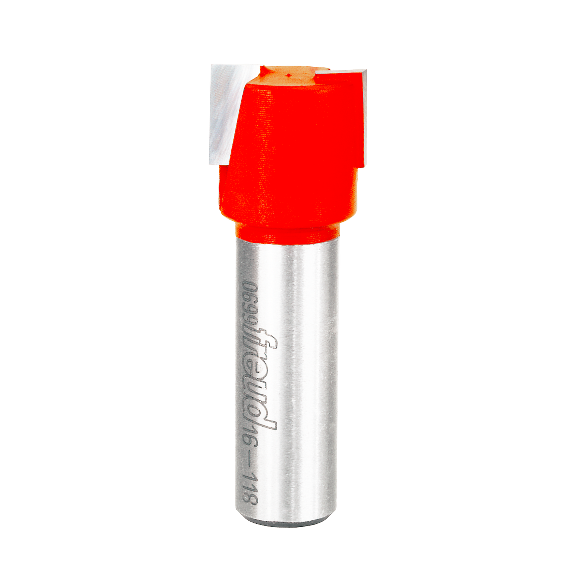Freud mortising bit with red plastic head and silver metal shaft, showing cutting edges and product branding.