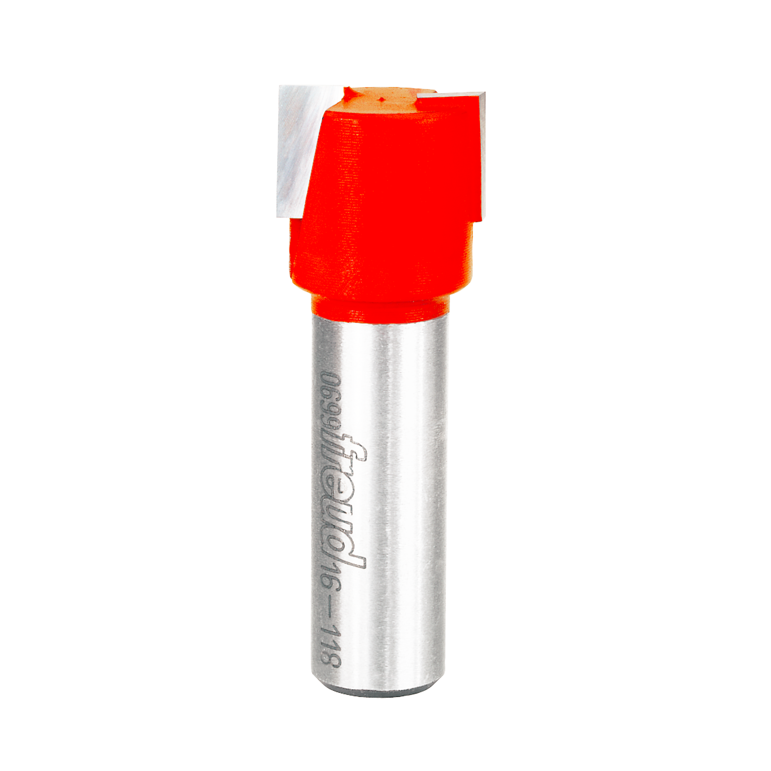 Freud mortising bit with red plastic head and silver metal shaft, showing cutting edges and product branding.
