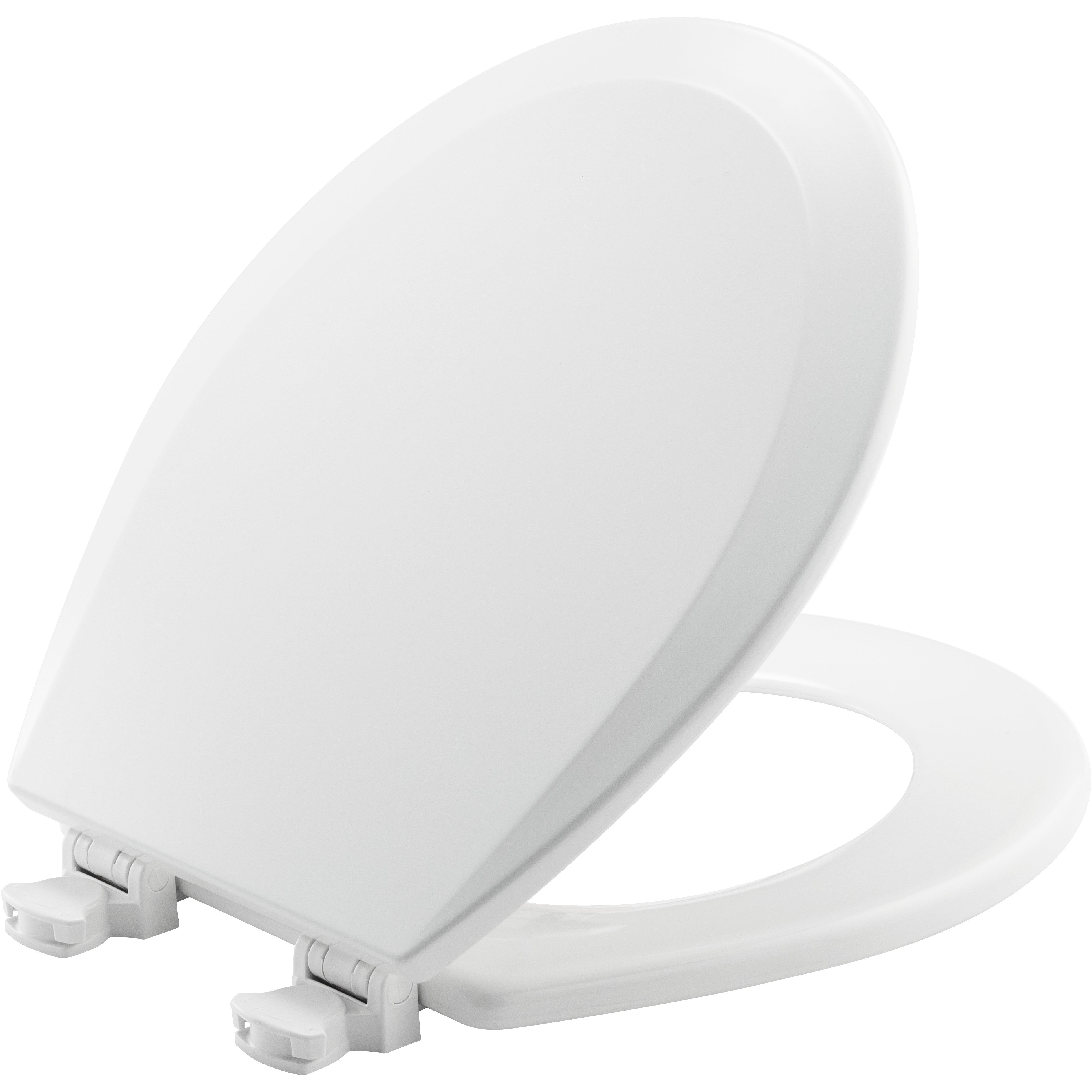 Bemis 500EC 000 Round Enameled Wood Toilet Seat in White with EasyClean Hinge