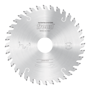 Freud 150mm conical scoring saw blade with angled carbide teeth and center mounting hole.