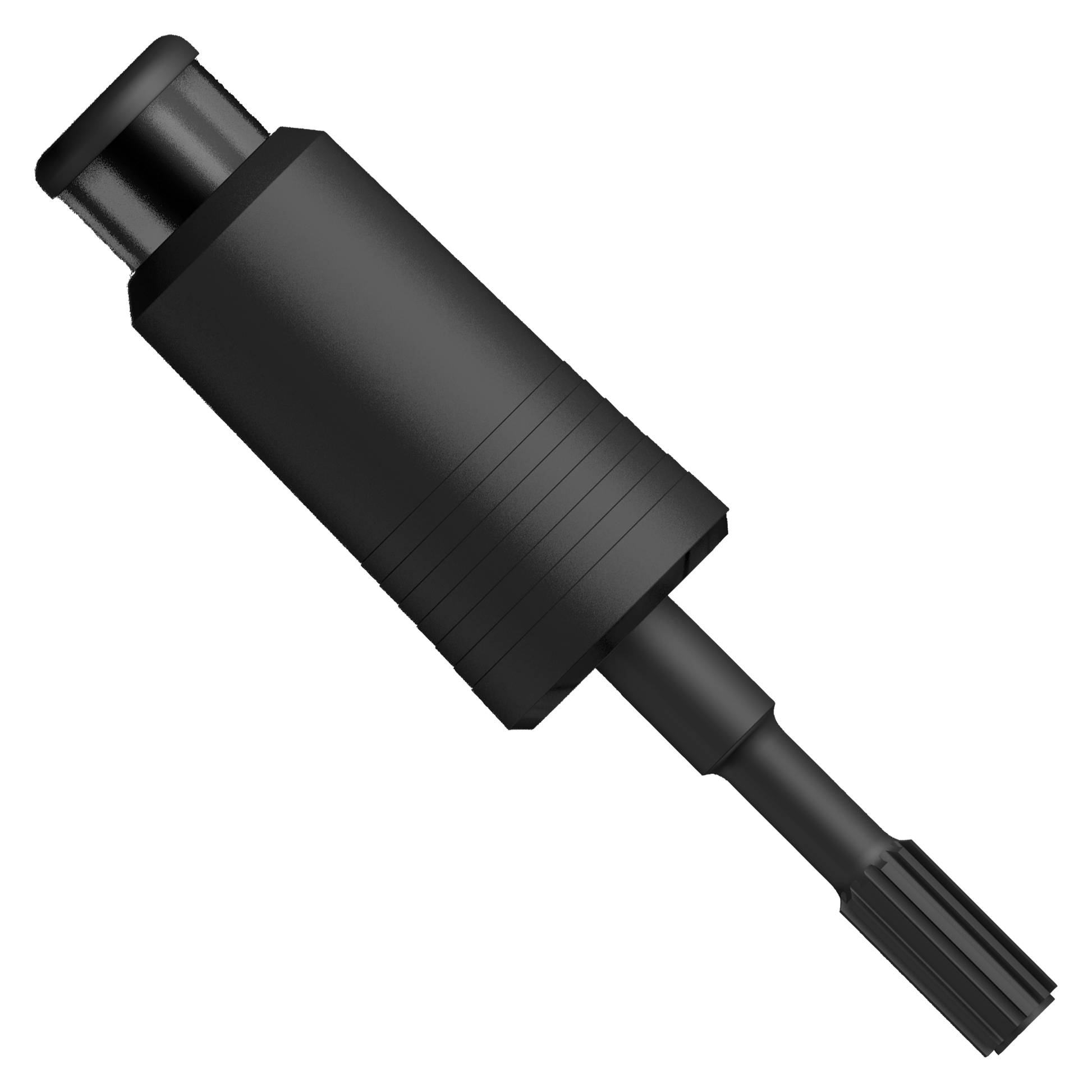 Black cylindrical adapter with spline connection at one end and SDS-Max drive at the other.
