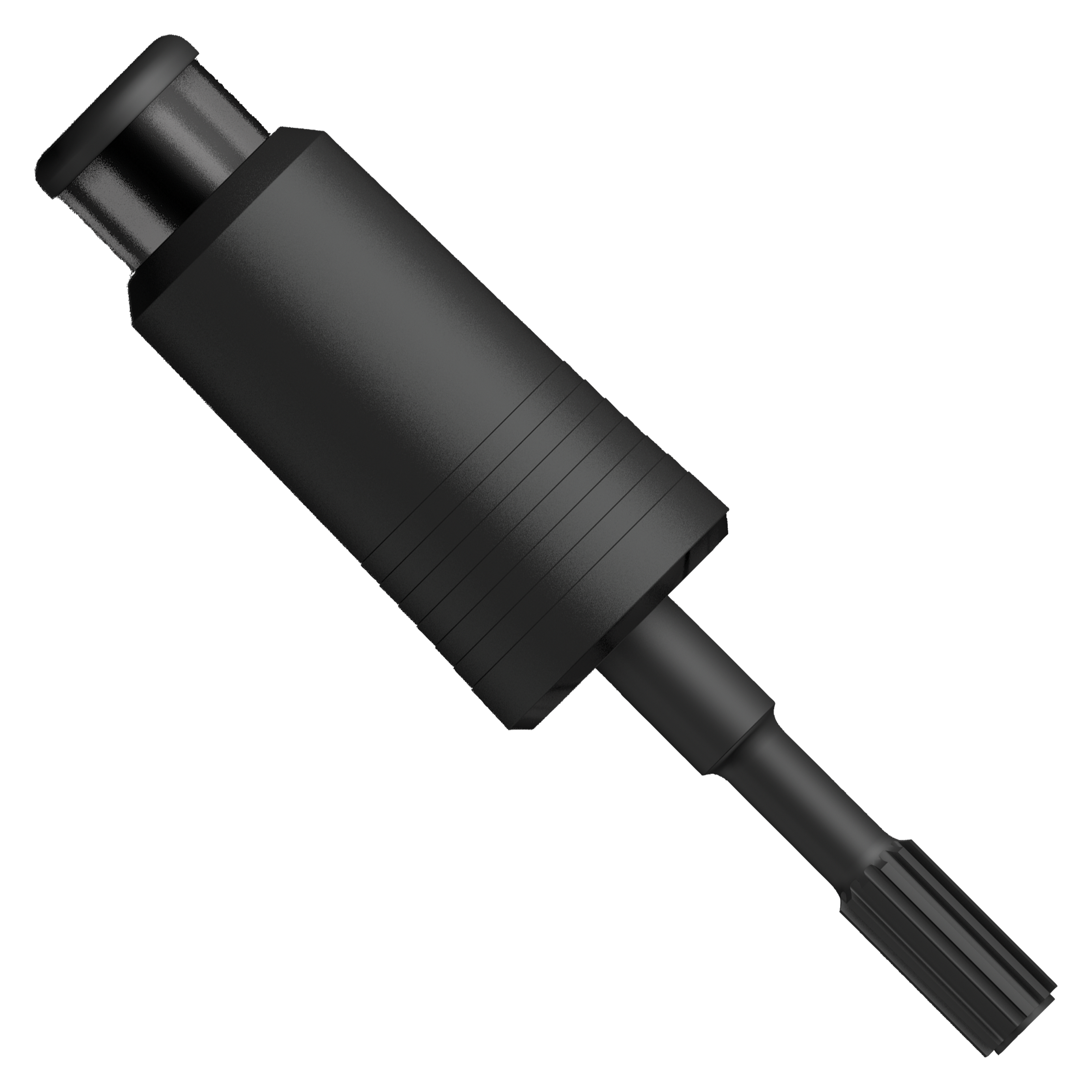 Black cylindrical adapter with spline connection at one end and SDS-Max drive at the other.
