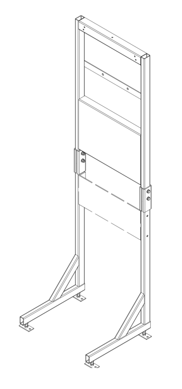 Viessmann boiler stand with vertical frame, horizontal support bars, and angled bracing legs for wall-mounted installation.
