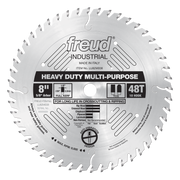 8" circular saw blade with 48 teeth, TCG design, 5/8" arbor, full kerf, labeled for crosscutting and ripping.