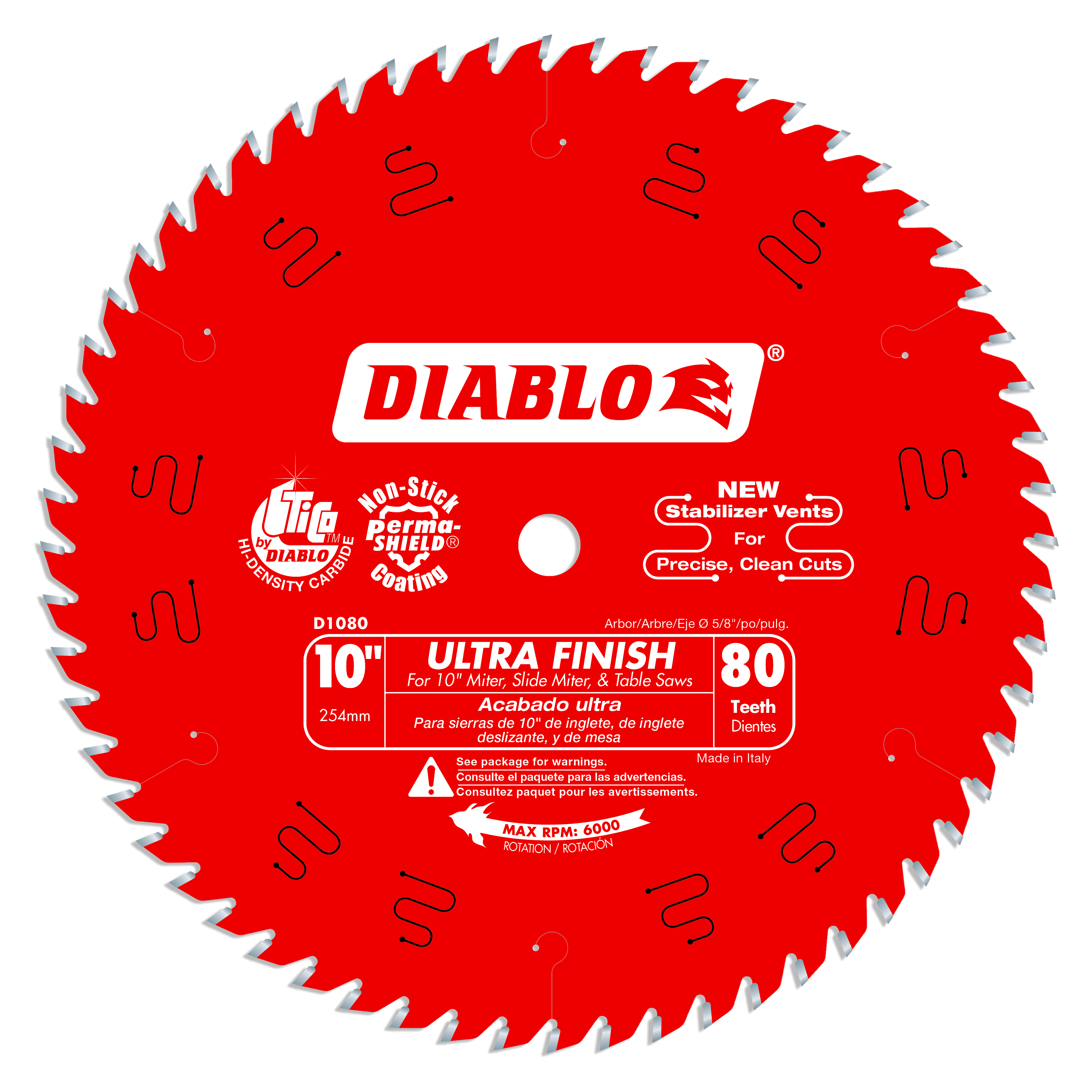 Diablo D1080X 10 in. x 80 Tooth Ultra Finish Saw Blade