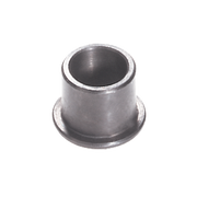 Metal flange bushing with cylindrical body, flanged base, and hollow center opening.