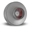 Panasonic VTX600 centrifugal duct fan with gray circular housing and red motor visible through clear center section.