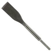 Gray metal tile chisel with flat rectangular head and SDS-Plus shank connection.