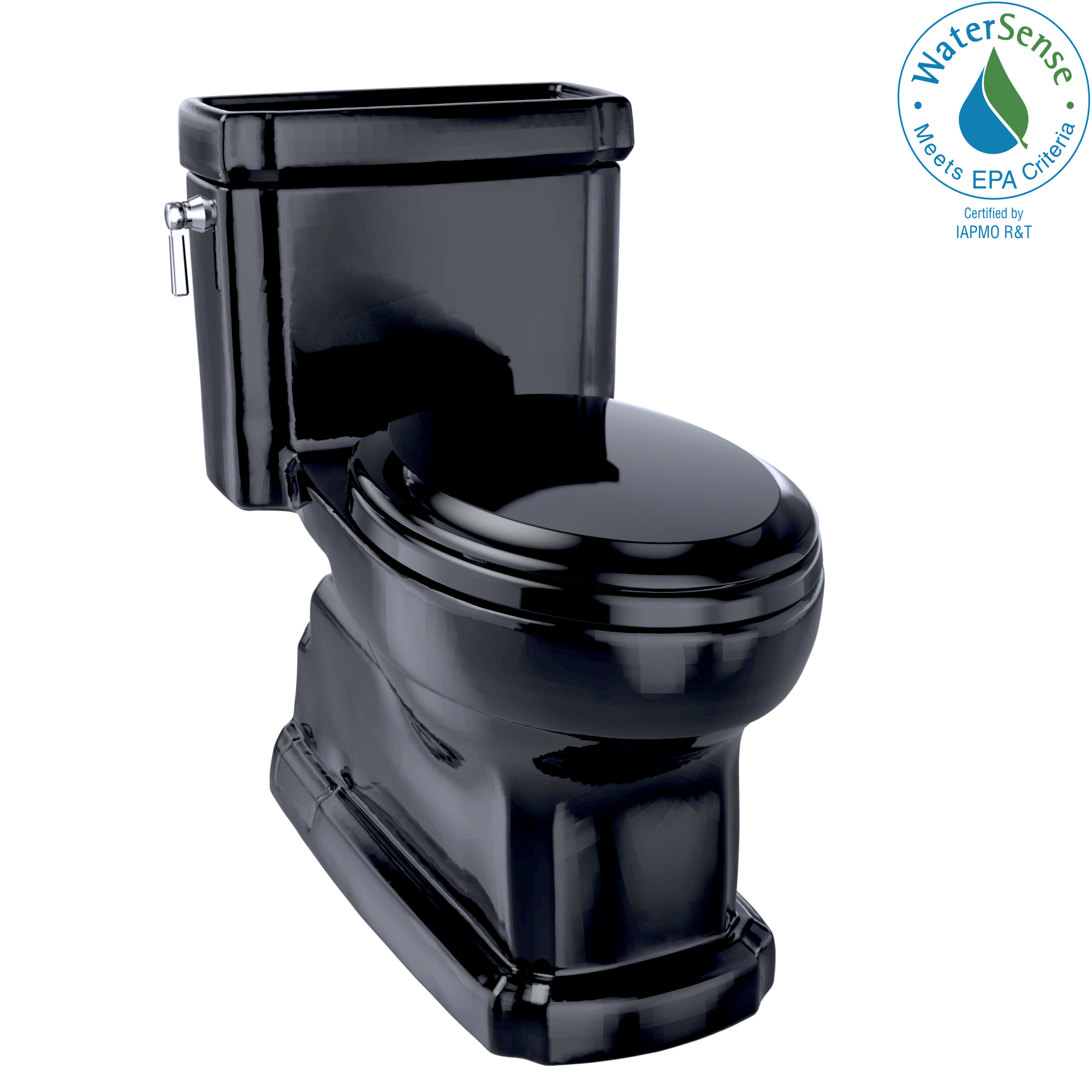 Toto Eco Guinevere Elongated Universal Height Toilet 1.28 GPF with SS224 SoftClose Seat in Ebony
