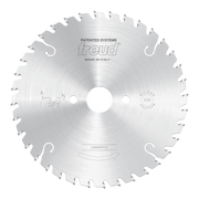 Freud 200mm conical scoring saw blade with carbide teeth and central mounting holes.