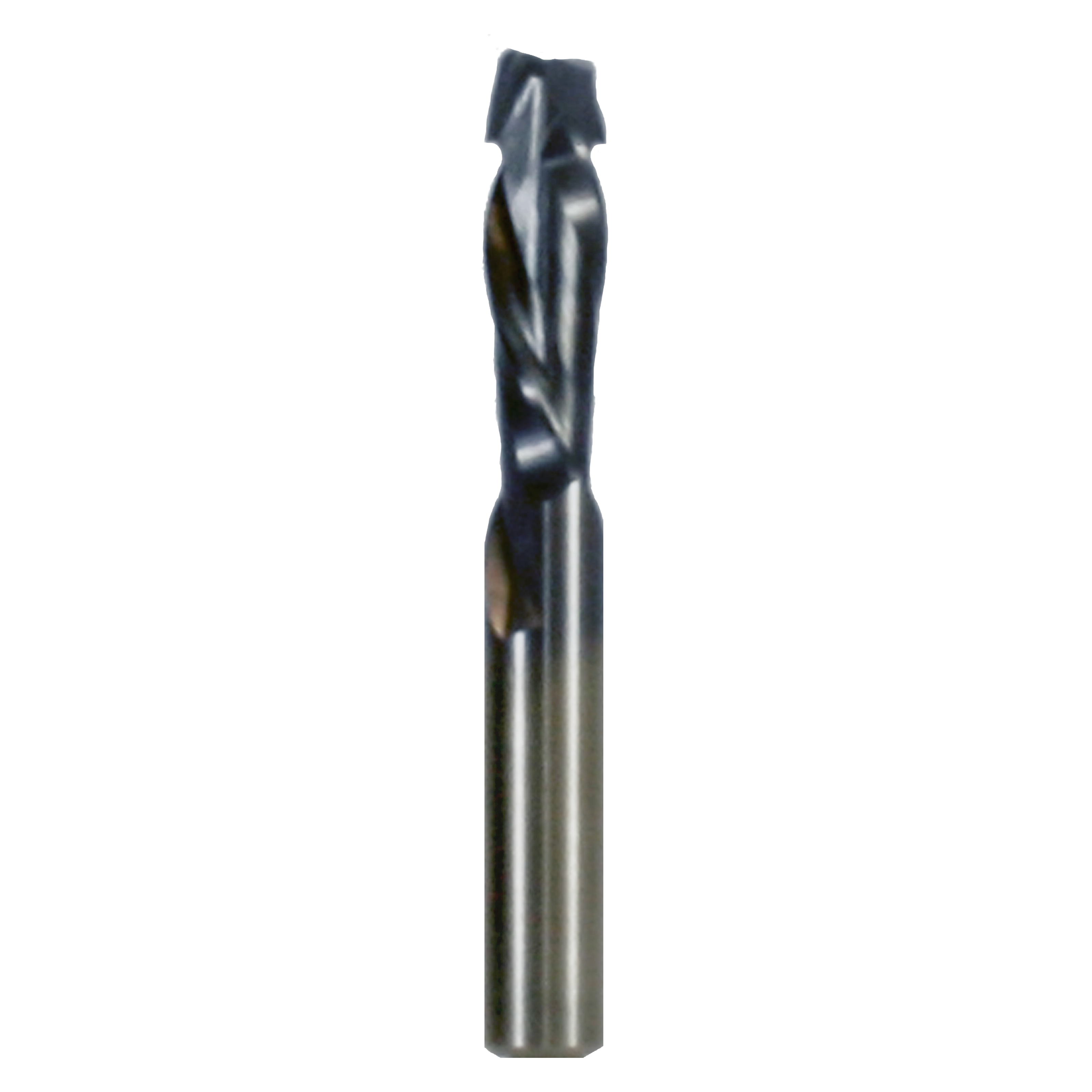 Freud 77-405 3/8" two flute mortise compression bit with dark cutting head and metallic shank.