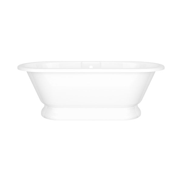 Victoria & Albert York 69" x 32" Freestanding Soaking Bathtub With Pedestal Base And Void in Standard White - YOR-N-SW-OF+YOR-B-SW-OF