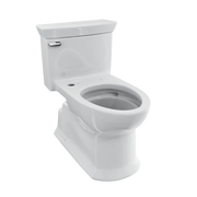 Toto Soiree One Piece Elongated Auto Flush Washlet+ Ready Universal Height Toilet with CEFIONTECT 1.28 GPF Less Seat in Cotton White