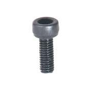 Dark gray socket head cap screw with knurled cylindrical cap and threaded shaft.