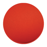 Red circular sanding disc with hook and lock backing, approximately 6-7/8 inches in diameter.
