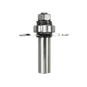 Steel slotting cutter tool with cylindrical shaft, hexagonal nut head, and flat cutting blades extending horizontally.