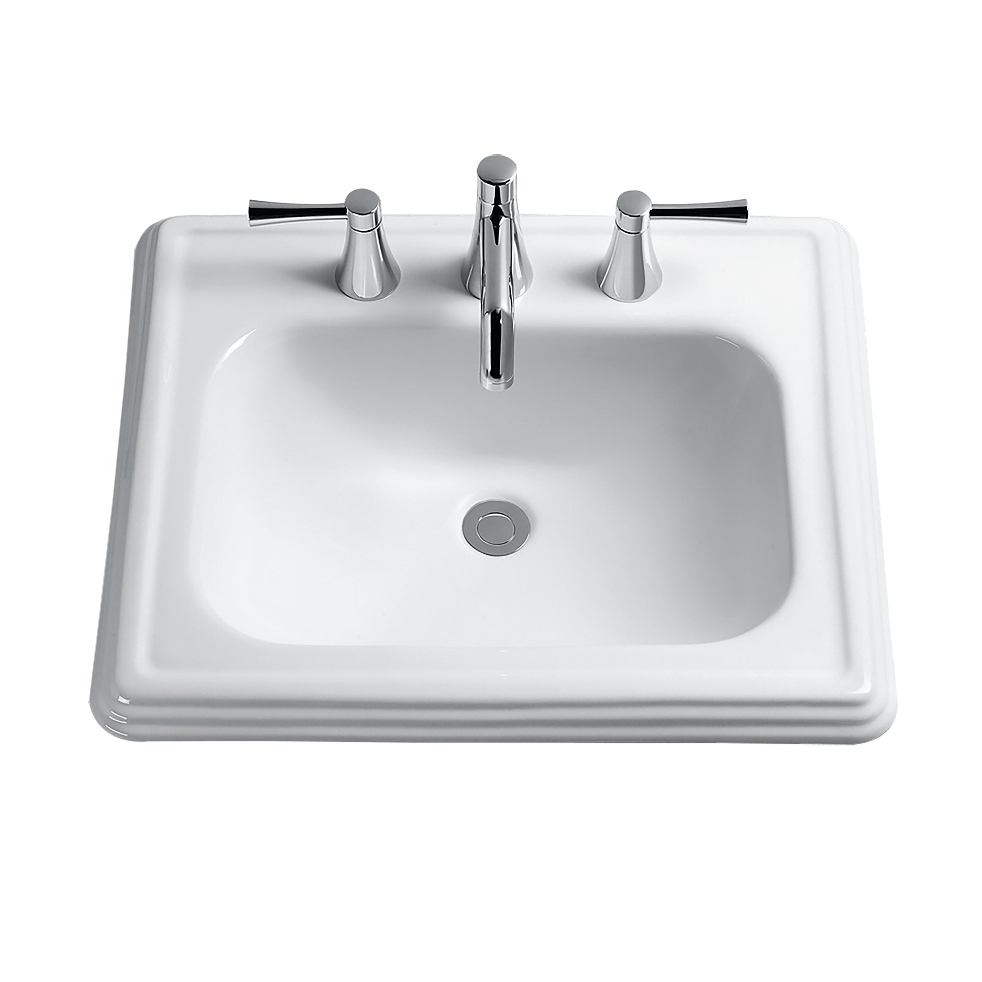 Toto Promenade Rectangular Self-Rimming Drop-In Bathroom Sink for 4 Inch Center Faucets, Cotton White - LT531.4#01