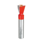 Freud 3/4" dovetail bit with red plastic coating on upper portion and silver metal shaft below.
